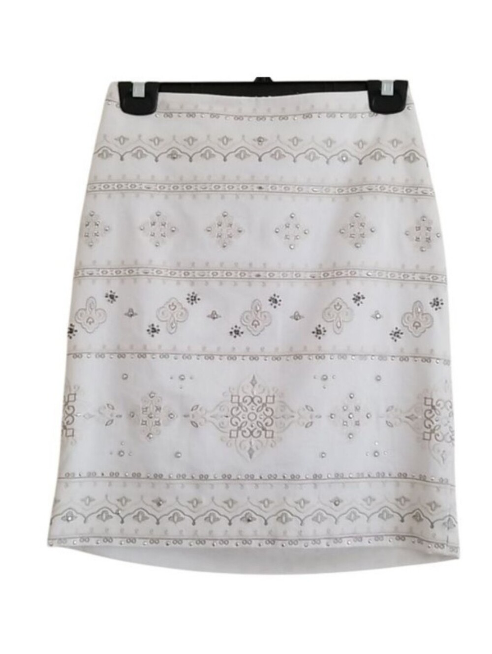 White House Black Market White Embroidered Eyelet Pencil Skirt MSRP $135